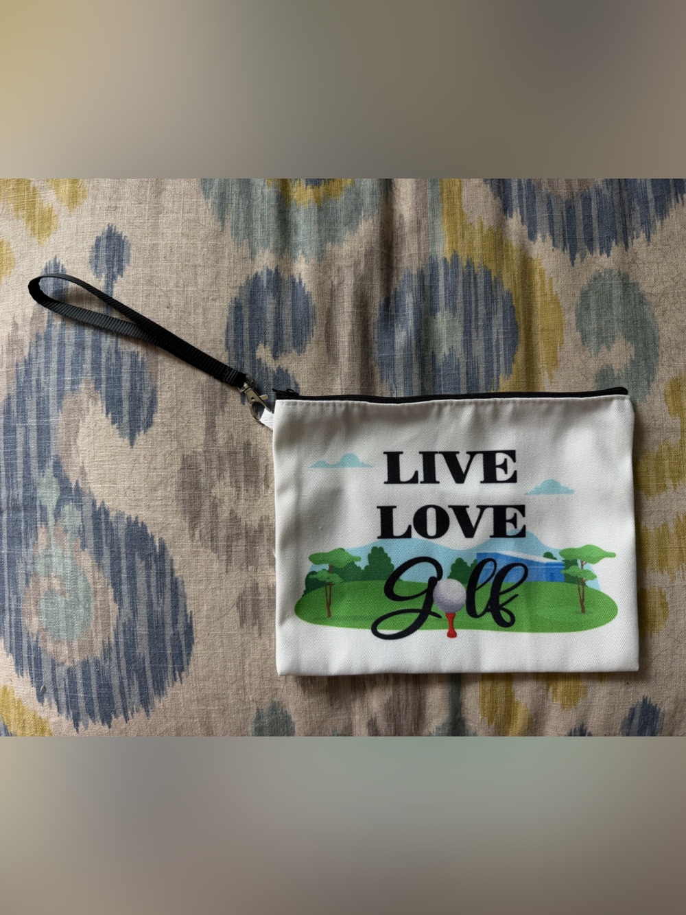 Live Love Golf Cosmetic Bag Pouch Wristlet